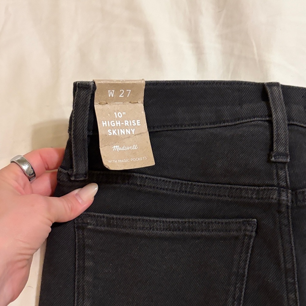NWT Madewell Black Charcoal High-Rise Skinny Jeans